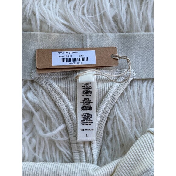 Skims Cotton Rib Thong Bone Size Large - Picture 7 of 7